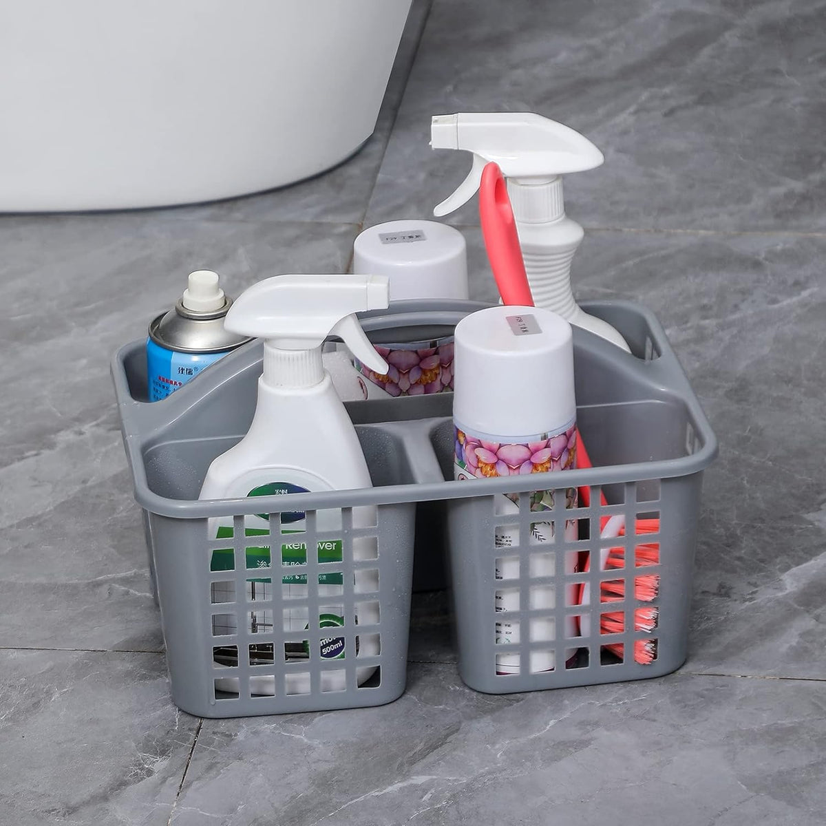 Plastic Bathroom & Kitchen Sink Basket with Compartments – Random Color