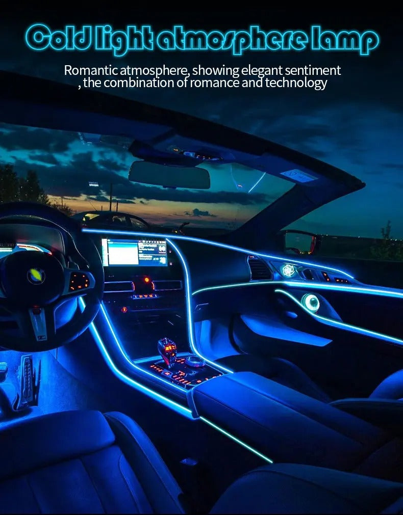 Flexible EL Wire LED Strip – Ice Blue 2M | Car Interior Ambient Light