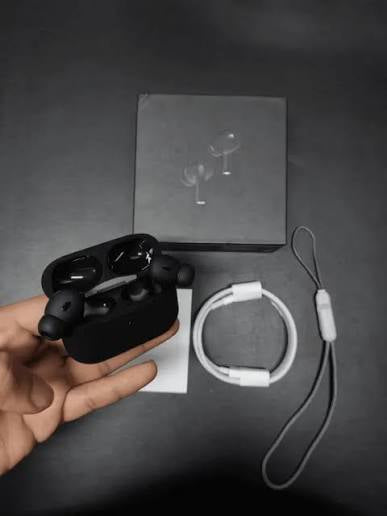 AirPods Pro 2 Style Wireless Earbuds – Black | Bluetooth Powerful Sound