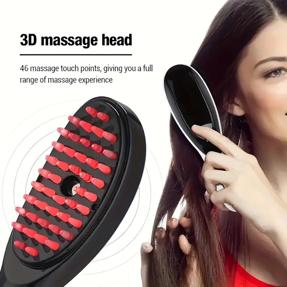 Electric 3D Scalp Massage Comb with Steam Spray & Red/Blue Light