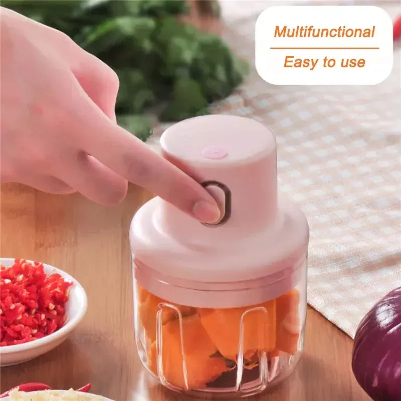 Mini USB Rechargeable Food Chopper – 250ml | Vegetable, Garlic & Meat Grinder