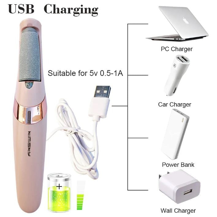 Rechargeable Electric Pedi Foot Filer – Callus Remover for Soft, Smooth Feet