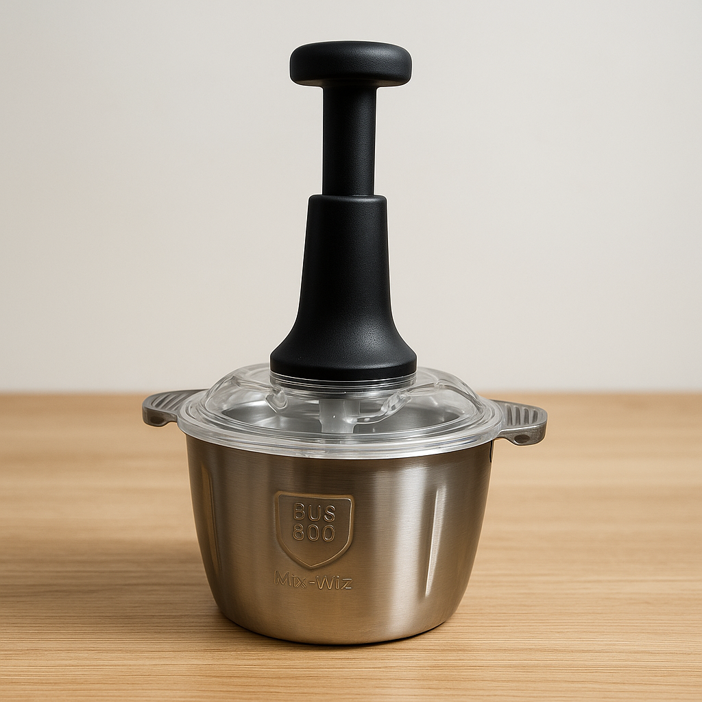 2L Manual Food Chopper – Stainless Steel Push Chopper | Vegetable & Nuts Cutter
