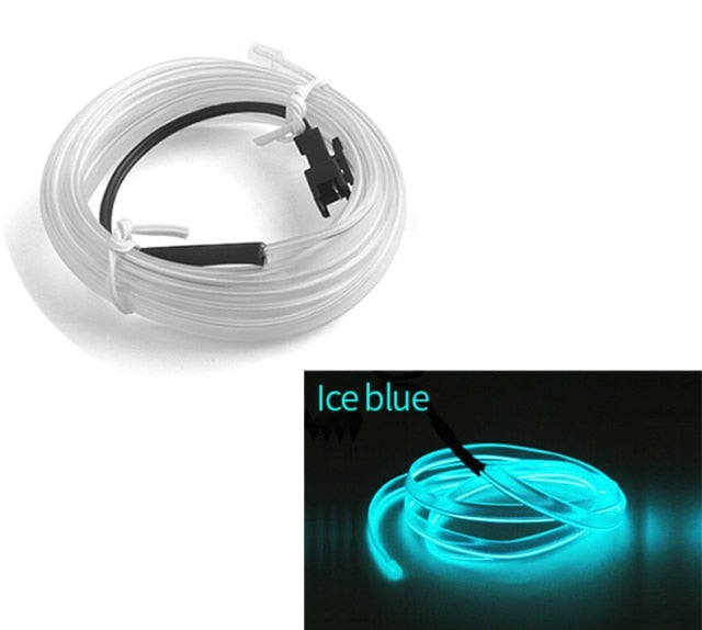 Flexible EL Wire LED Strip – Ice Blue 2M | Car Interior Ambient Light