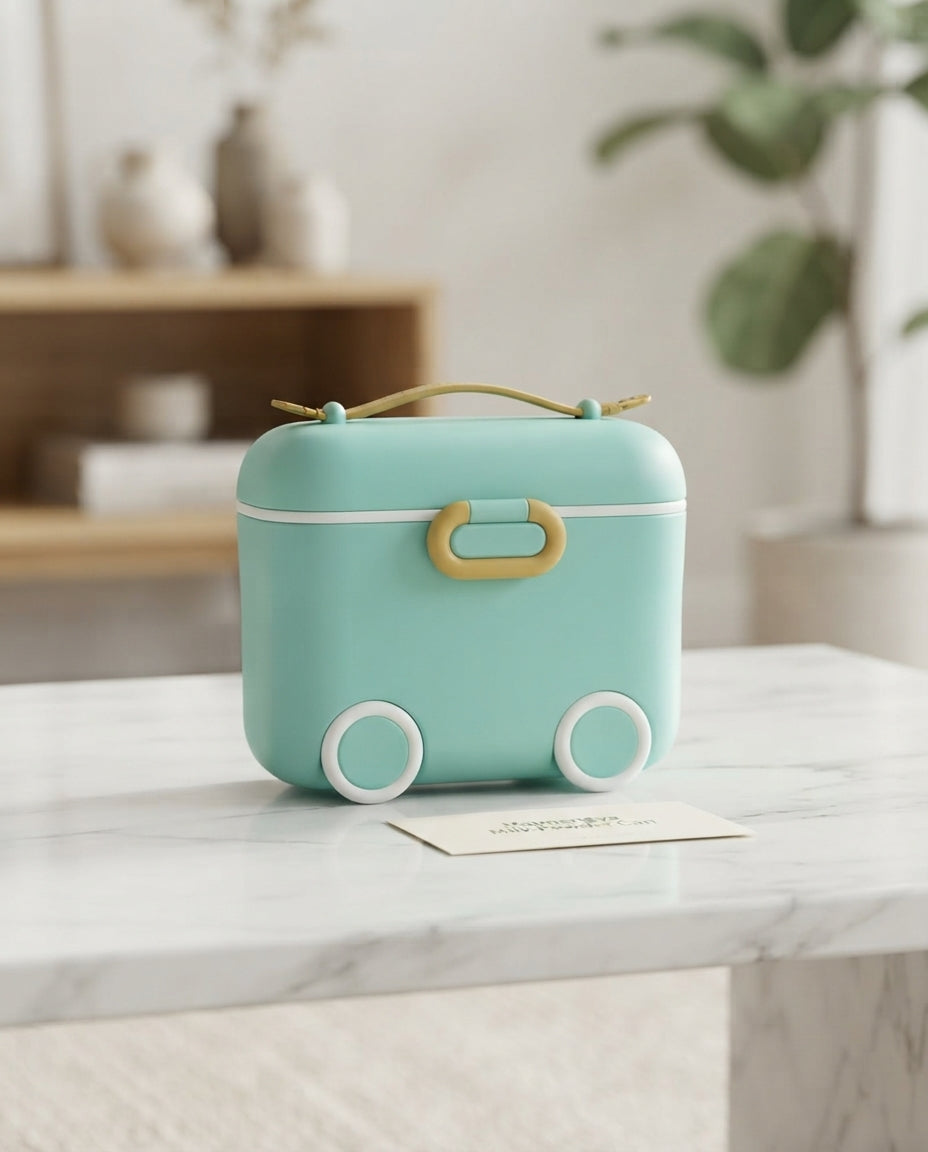 Portable Baby Milk Powder Container with Spoon – Random Color