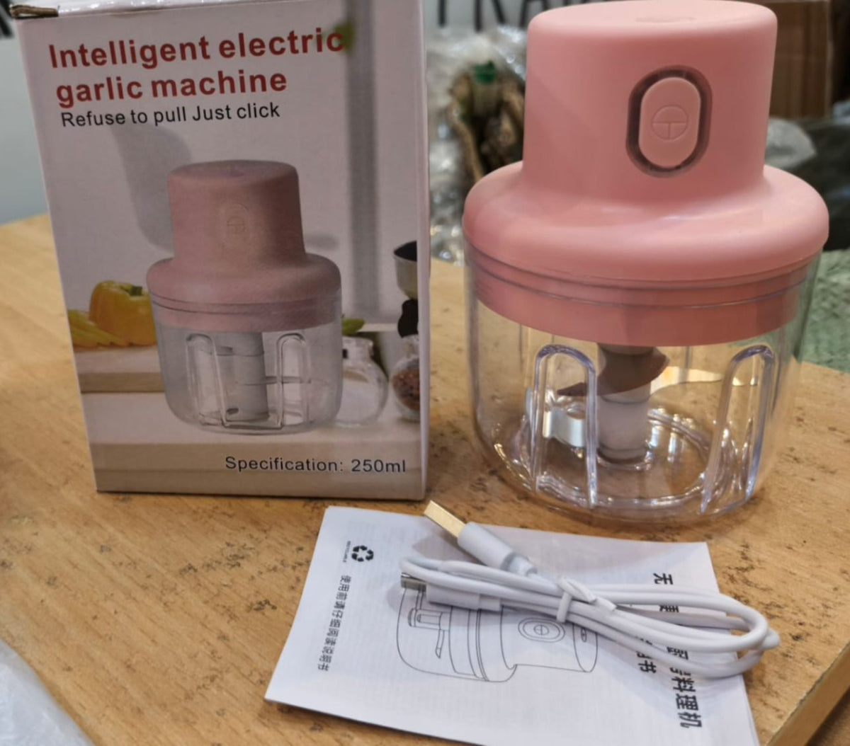 Mini USB Rechargeable Food Chopper – 250ml | Vegetable, Garlic & Meat Grinder